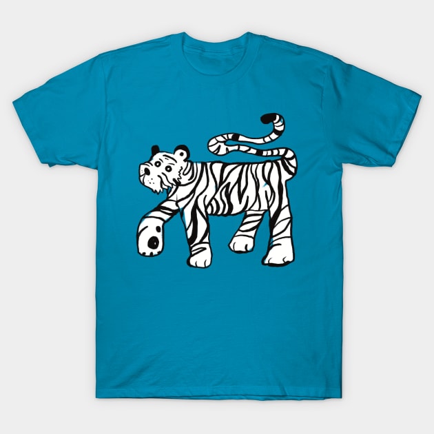 Black and white tiger T-Shirt by Shadoodles